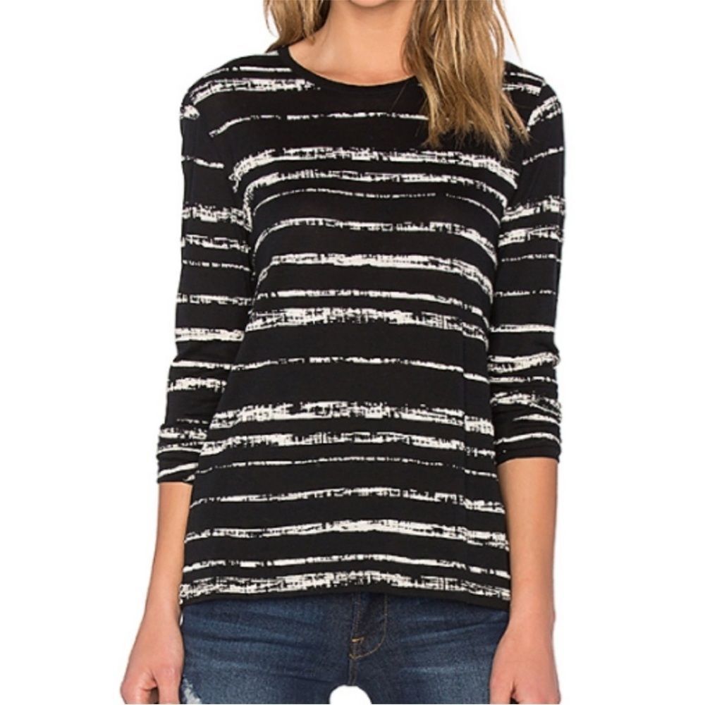 Vince Shadow Stripe Long Sleeve Tee